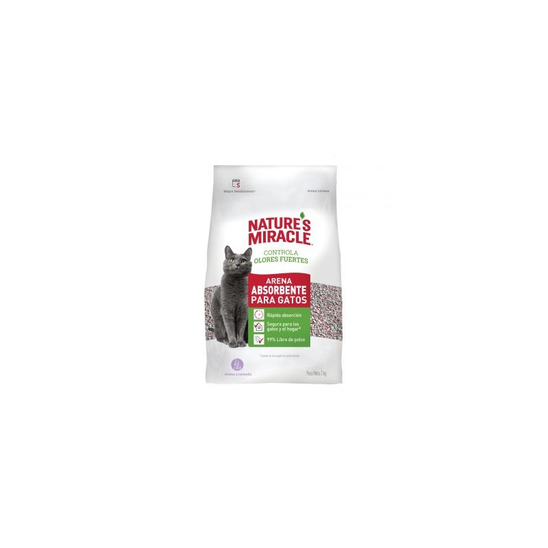 Arena Absorbente para Gatos Aroma Lavanda Control de Olores Fuertes 2Kg