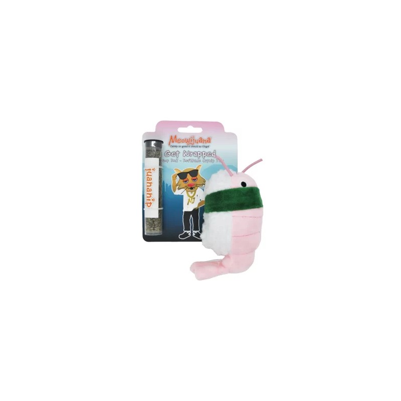 Get wrapped -Rollo sushi de camarón rellenable con catnip