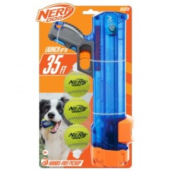 Pistola Blaster Traslucida con 3 Pelotas de Tenis