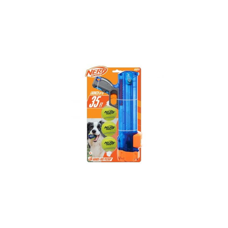Pistola Blaster Traslucida con 3 Pelotas de Tenis
