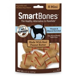SMART BONES HUESOS CREMA DE CACAHUATE MINI (8 PIEZAS)